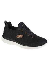 skechers - Buty do chodzenia damskie Skechers Summits Leopard Spor. Zapięcie: sznurówki. Kolor: czarny. Materiał: materiał, syntetyk, tkanina. Szerokość cholewki: normalna. Sport: turystyka piesza