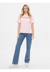 Trussardi Jeans - Trussardi T-Shirt 56T00592 Różowy Regular Fit. Kolor: różowy. Materiał: bawełna