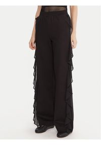 TwinSet - TWINSET Spodnie materiałowe 252LI2NCC Czarny Regular Fit. Kolor: czarny. Materiał: wiskoza #1