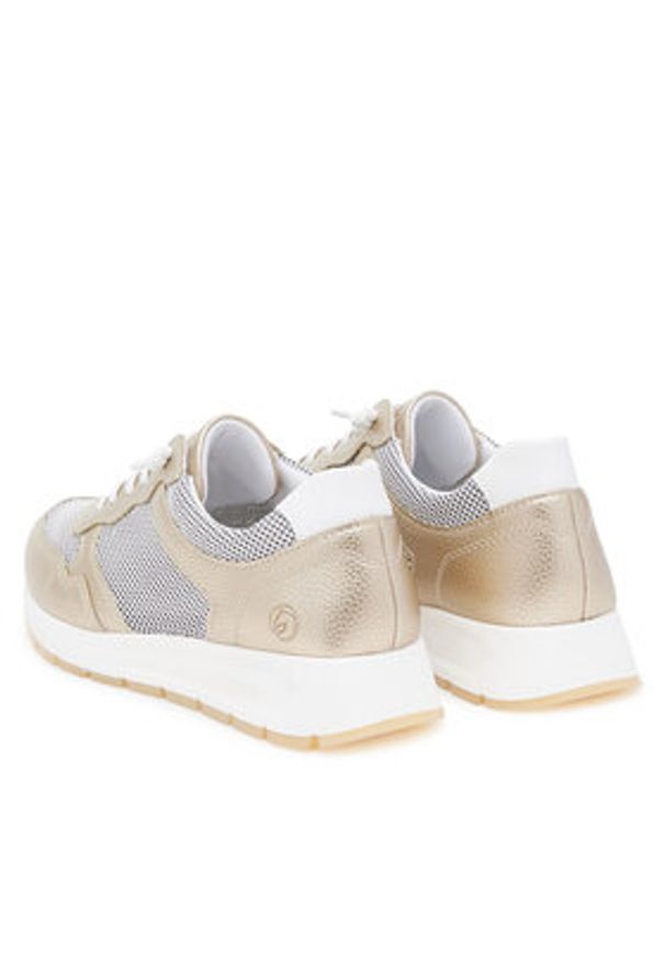 Remonte Sneakersy D2G03-90 Złoty. Kolor: złoty. Materiał: materiał