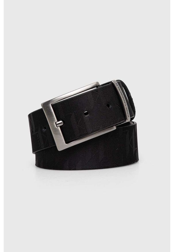 Karl Lagerfeld pasek dwustronny męski kolor czarny. Kolor: czarny