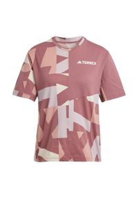 Adidas - Koszulka Terrex Multi Climacool Printed. Kolor: czerwony, brązowy, wielokolorowy. Technologia: ClimaCool (Adidas). Sport: turystyka piesza