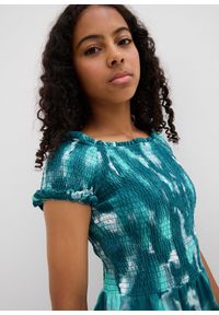 bonprix - Sukienka z dżerseju z elastycznego materiału z bawełną organiczną. Kolor: biały. Materiał: jersey, bawełna, materiał. Sezon: lato