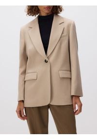 Reserved - Jednorzędowa marynarka - beżowy. Kolor: beżowy. Materiał: wiskoza, tkanina #1