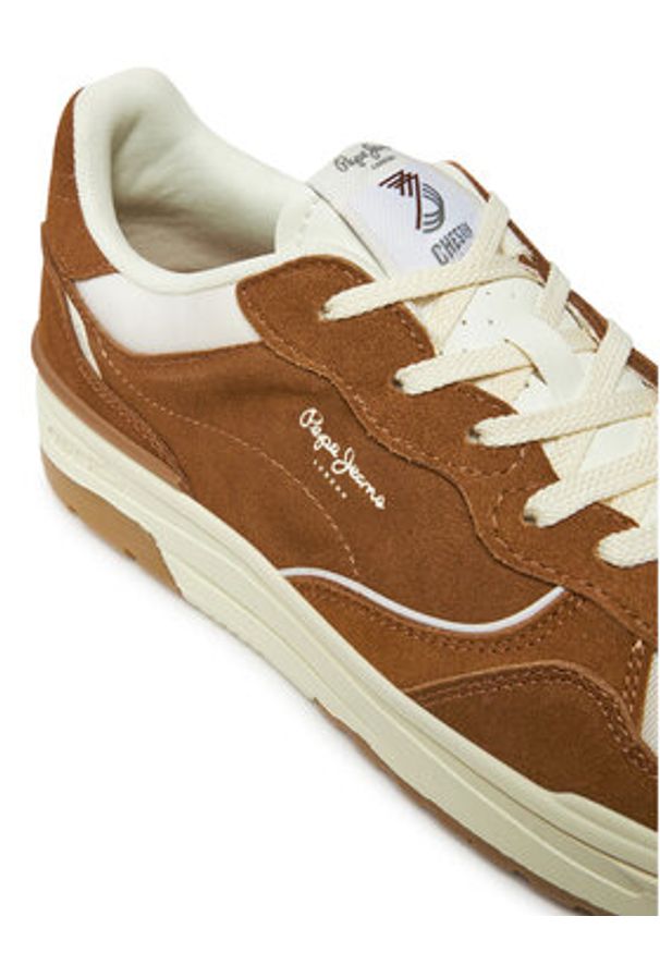 Pepe Jeans Sneakersy Chester Air M PMS00033 Brązowy. Kolor: brązowy. Materiał: skóra, zamsz