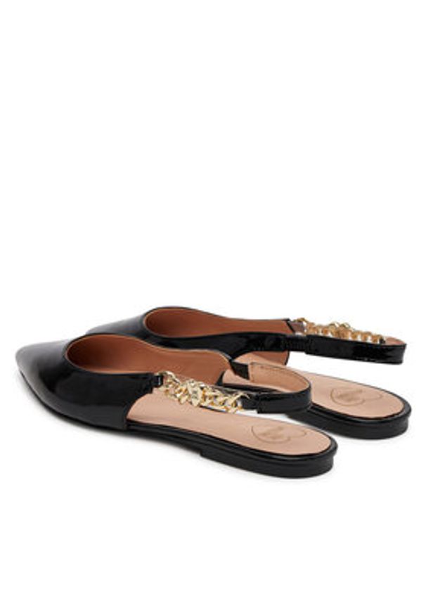 Love Moschino - LOVE MOSCHINO Baleriny JA11041G0MIH0000 Czarny. Kolor: czarny. Materiał: skóra