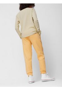outhorn - Spodnie dresowe damskie - żółte. Kolor: żółty. Materiał: dresówka. Wzór: nadruk #3