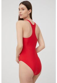 Superdry strój kąpielowy kolor czerwony lekko usztywniona miseczka. Kolor: czerwony. Materiał: materiał, włókno, lycra