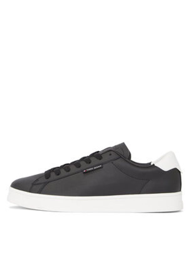Tommy Jeans Sneakersy Tjm Leather Low Cupsole EM0EM01374 Czarny. Kolor: czarny. Materiał: skóra