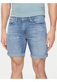 Pepe Jeans Szorty jeansowe Slim Short PM801080MN8 Niebieski Slim Fit. Kolor: niebieski. Materiał: bawełna