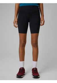 4f - 4F Legginsy kolarki trekkingowe damskie - czarne M. Stan: podwyższony. Kolor: czarny. Długość: krótkie. Sport: turystyka piesza #2