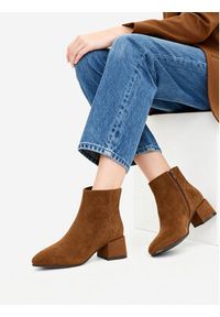 Clara Barson Botki CEO-CD24038-4 Bordowy. Kolor: czerwony. Materiał: materiał #5