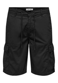 Only & Sons Szorty materiałowe Loc Cargo 22029214 Czarny Regular Fit. Kolor: czarny. Materiał: bawełna #5