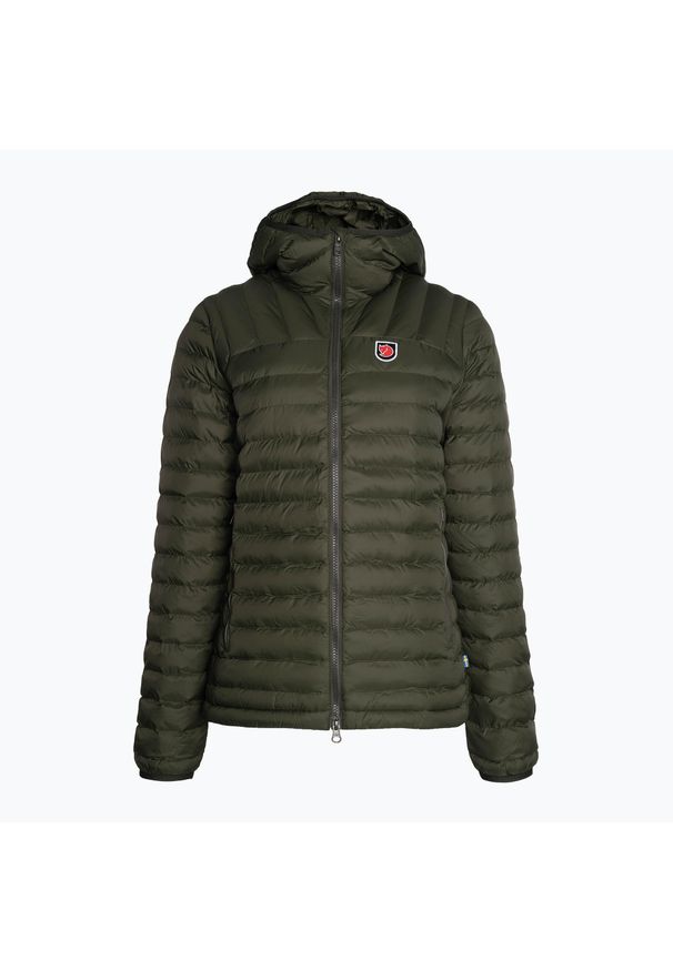 Kurtka puchowa damska Fjällräven Expedition Latt Hoodie. Kolor: zielony. Materiał: puch