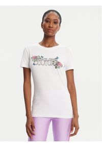 Versace Jeans Couture T-Shirt 79HAHB00 CJB01 Biały Regular Fit. Kolor: biały. Materiał: bawełna