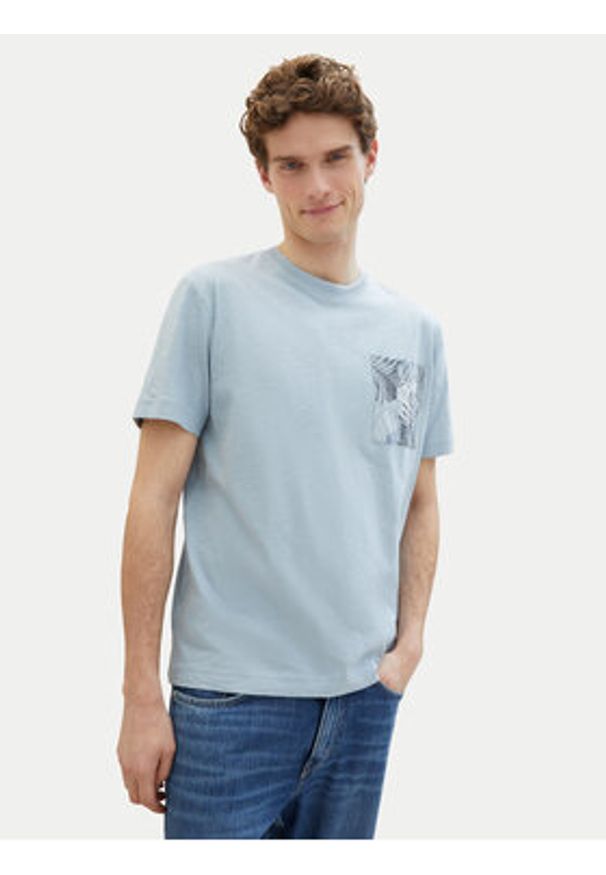 Tom Tailor T-Shirt 1040945 Błękitny Regular Fit. Kolor: niebieski. Materiał: bawełna