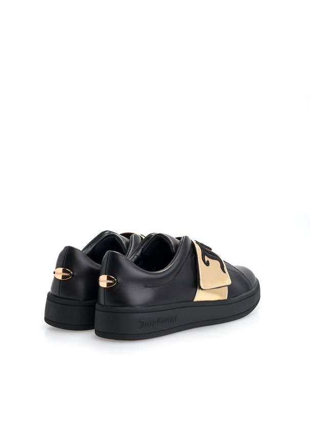 Juicy Couture Sneakersy "Cynthia" | B4JJ203 | Cynthia Low Top Velcro | Kobieta | Czarny, Złoty. Wysokość cholewki: przed kostkę. Nosek buta: okrągły. Zapięcie: rzepy. Kolor: czarny, złoty, wielokolorowy. Materiał: skóra