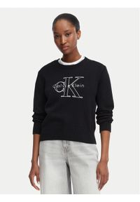 Calvin Klein Jeans Sweter LV047G322G Czarny Regular Fit. Kolor: czarny. Materiał: bawełna #1