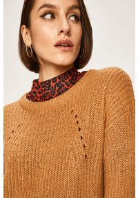 ANSWEAR - Answear - Sweter. Kolor: złoty, brązowy, wielokolorowy. Materiał: dzianina, akryl. Wzór: gładki #4