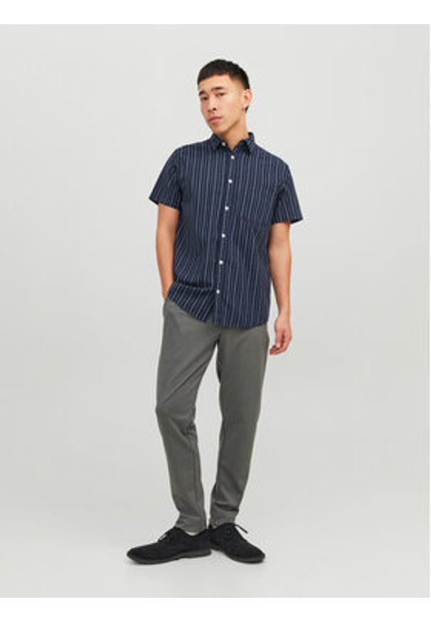 Jack & Jones Chinosy Marco 12173623 Szary Slim Fit. Kolor: szary. Materiał: syntetyk