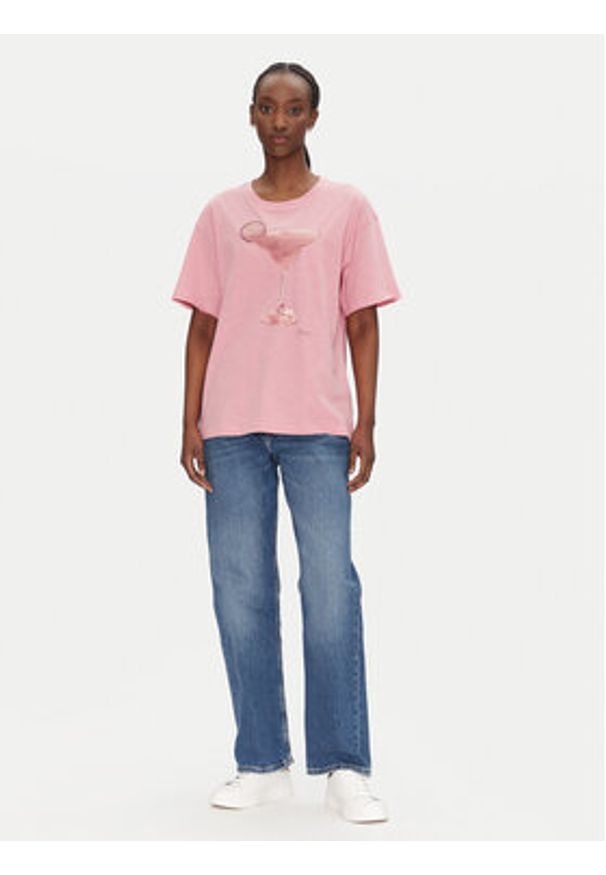 BOSS T-Shirt C_Eband_4 50540433 Różowy Relaxed Fit. Kolor: różowy. Materiał: bawełna