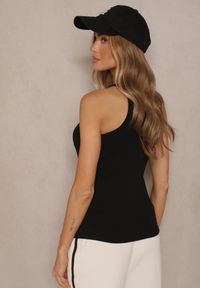 Renee - Czarny Dzianinowy Top w Prążki Tuverille. Okazja: na co dzień. Kolor: czarny. Materiał: dzianina. Wzór: prążki. Styl: klasyczny, casual #4