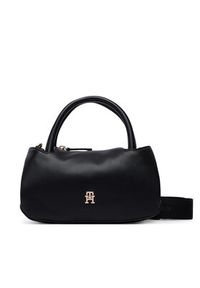 TOMMY HILFIGER - Tommy Hilfiger Torebka Th Logotape Mini Satchel AW0AW18743 Czarny. Kolor: czarny. Materiał: skórzane #4