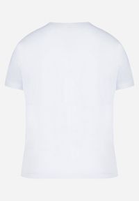 Born2be - Biały Bawełniany T-shirt z Krótkim Rękawem z Nadrukiem w Koty z Cekinami Canila. Kolekcja: plus size. Kolor: biały. Materiał: bawełna. Długość rękawa: krótki rękaw. Długość: krótkie. Wzór: nadruk #5