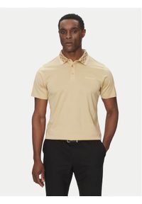 Karl Lagerfeld - KARL LAGERFELD Polo 745001 552200 Beżowy Slim Fit. Typ kołnierza: polo. Kolor: beżowy. Materiał: bawełna