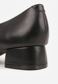 Renee - Czarne Czółenka na Słupku Vices ze Skórzaną Wkładką Alinire. Kolor: czarny. Materiał: skóra. Obcas: na słupku. Styl: elegancki #4