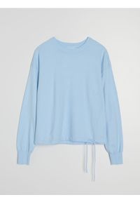 Sinsay - Wiskozowy sweter z ozdbnym wiązaniem - błękitny. Kolor: niebieski. Materiał: wiskoza #1