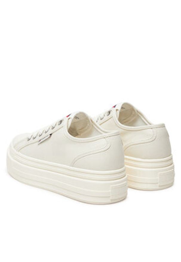 Tommy Jeans Sneakersy Tjw Foxing Flatform Lc EN0EN02736 Biały. Kolor: biały. Materiał: materiał