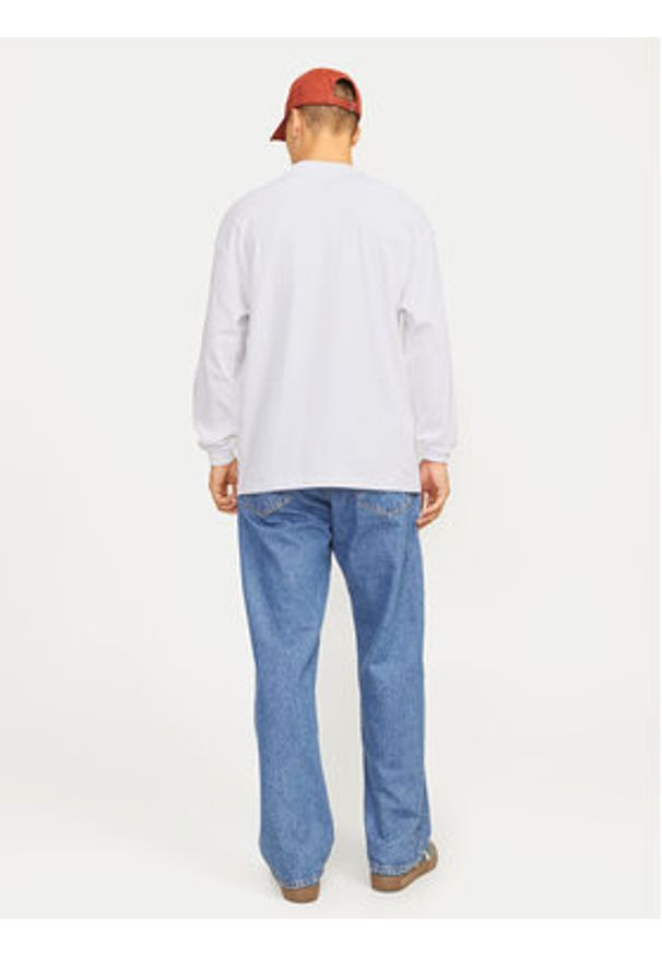 Jack & Jones - Jack&Jones Longsleeve Urban Edge 12256422 Biały Loose Fit. Kolor: biały. Materiał: bawełna. Długość rękawa: długi rękaw