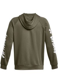 Bluza z kapturem Under Armour Rival Fleece Graphic, Mężczyźni. Typ kołnierza: kaptur. Kolor: zielony. Materiał: bawełna, materiał