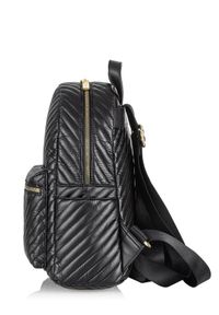 Ochnik - Czarny plecak damski z pikowaniem. Kolor: czarny. Materiał: nylon #3