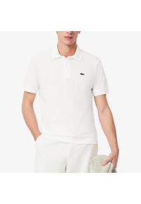 Lacoste Model Short Sleeved Ribbed Collar Kolor Biały. Typ kołnierza: polo. Kolor: biały. Materiał: tkanina