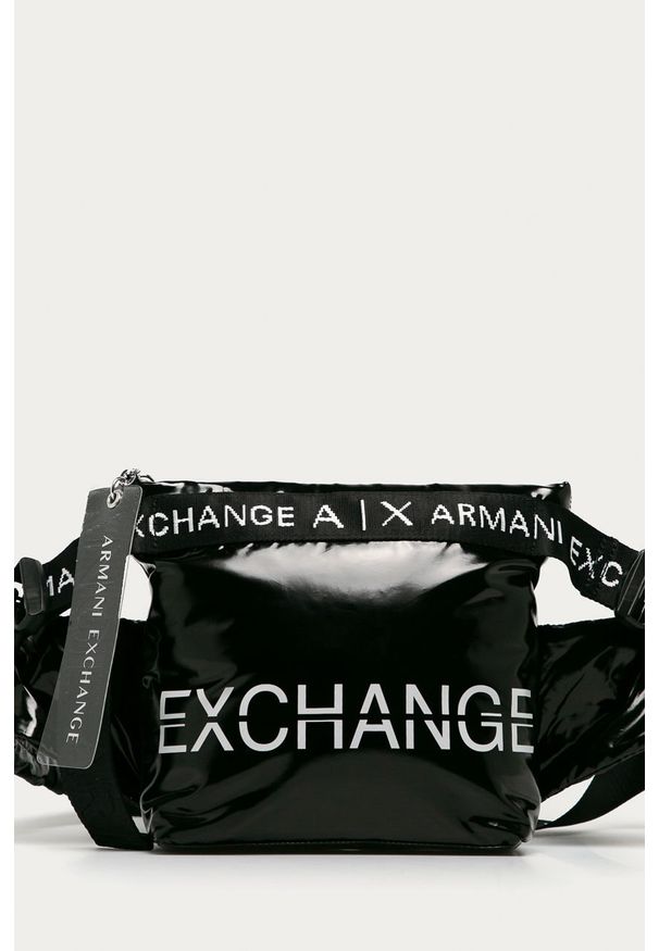 Armani Exchange - Nerka. Kolor: czarny. Materiał: syntetyk, poliester, materiał. Wzór: nadruk