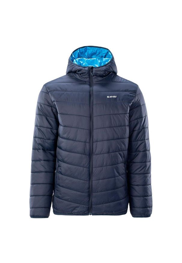 Hi-tec - Męska Ocieplana Kurtka Lovara. Kolor: niebieski. Materiał: puch. Sport: turystyka piesza