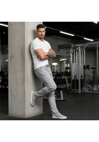 Wygodne i Lekkie Męskie Spodnie Dresowe - Pako Jeans - Popielate. Kolor: szary. Materiał: wiskoza, bawełna. Styl: sportowy #4