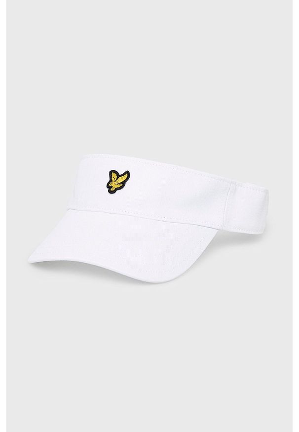 Lyle & Scott daszek bawełniany kolor biały z aplikacją. Kolor: biały. Materiał: bawełna. Wzór: aplikacja