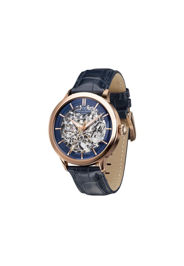 CARL VON ZEYTEN ZEGAREK TRIBERG CVZ0013RBL. Materiał: skóra. Styl: klasyczny