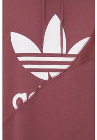 adidas Originals bluza Adicolor HC4505 męska kolor fioletowy z kapturem z nadrukiem. Typ kołnierza: kaptur. Kolor: fioletowy. Materiał: bawełna, dzianina, materiał. Wzór: nadruk