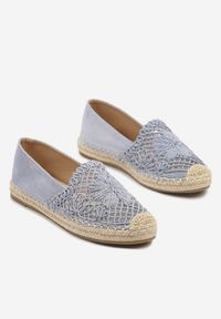 Born2be - Jasnoniebieskie Espadryle z Ażurowym Zdobieniem i Plecioną Podeszwą Nusailia. Okazja: na co dzień. Kolor: niebieski. Wzór: ażurowy, aplikacja. Sezon: lato, wiosna. Obcas: na obcasie. Styl: casual, boho, elegancki. Wysokość obcasa: niski #3