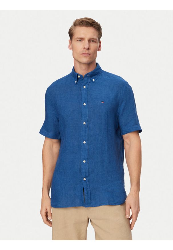 TOMMY HILFIGER - Tommy Hilfiger Koszula MW0MW41531 Niebieski Regular Fit. Kolor: niebieski. Materiał: len