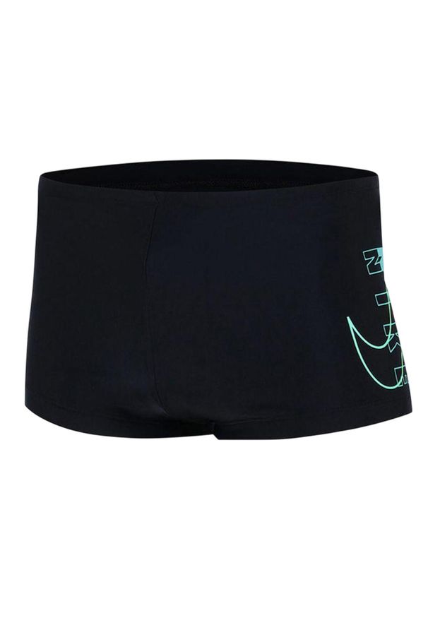 Nike - Męskie Kąpielówki Z Odblaskowym Logo. Kolor: czarny. Styl: sportowy