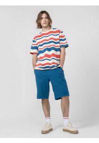 outhorn - T-shirt oversize z nadrukiem męski - czerwony. Okazja: na co dzień. Kolor: czerwony. Materiał: bawełna, dzianina. Wzór: nadruk. Styl: casual #8