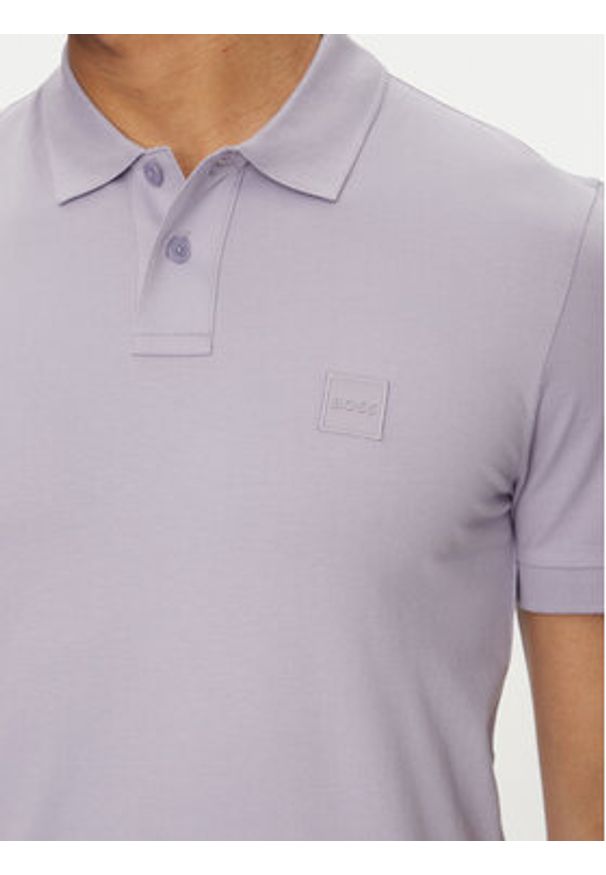 BOSS Polo Passenger 50507803 Fioletowy Slim Fit. Typ kołnierza: polo. Kolor: fioletowy. Materiał: bawełna