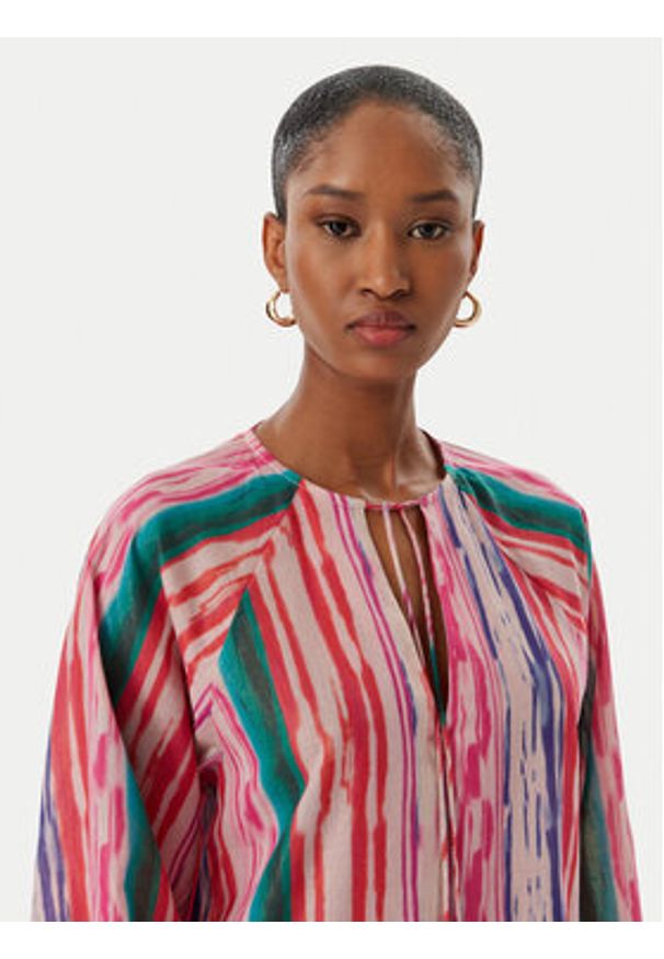 LOLA CASADEMUNT Sukienka letnia LS2616154 Różowy jasny Regular Fit. Kolor: różowy. Materiał: bawełna. Sezon: lato