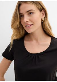 bonprix - T-shirt z czystej bawełny, krótki rękaw. Kolor: czarny. Materiał: bawełna. Długość rękawa: krótki rękaw. Długość: krótkie #3