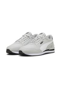 Puma - Skórzane sneakersy unisex ST Runner v4 PUMA Cool Light Gray White Black. Kolor: biały, wielokolorowy, czarny, szary. Materiał: syntetyk, materiał